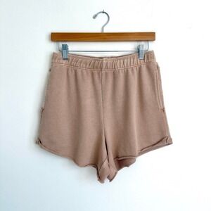 Aerie Knit Lounge Shorts Women's Size Small Terry Cotton Light Tan High Rise